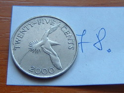 Bermuda 25 cent 2000 phaethon lepturus, white - tailed tropical bird 78.
