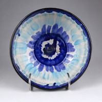 1I126 retro unmarked ceramic ikebana bowl