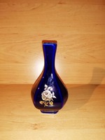 Hollóház porcelain cobalt blue vase 12 cm (z-5)