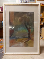 Szekfű János festmény, "Krivaj patak",   48x33 cm + a körítés, akvarell