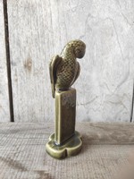 Kártyalapon ülő papagáj figura - retro porcelán