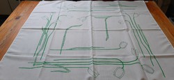 Printed tulip patterned tablecloth, tablecloth 87 x 87 cm.