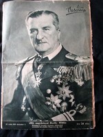 1943 címlapon vitéz Nagybányai Horthy Miklós névnapja alkalmából Képes Vasárnap ÚJSÁG MAGAZIN