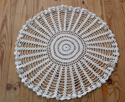 Vintage lace tablecloth, needlework porcelain, ornaments under 35 cm.