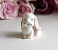 Új fehér porcelán kiskutya dekoráció 4.5cm