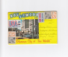 Üdvözlő Hollywood boríték-képeslap (2 oldalas leporelló)