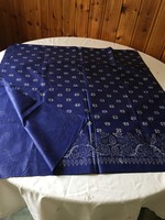 Folk art textile. Blue paint material (85 x 160 cm)