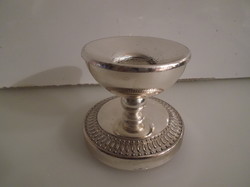 GYERTYATARTÓ - AJÁNLATOT VÁROK - Ezüstözött  - NÉMET  - 7 x 6,5 cm  - hibátlan
