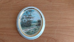 (K) nice small miniature painting signed on porcelain