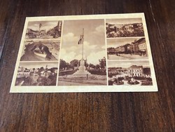 Details of Tapolca. Old black and white postcard. Post office clean.