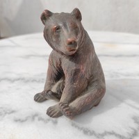 Medve, Mackó,Maci szobor fém öntvény bronz jellegű.