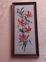 Tapestry picture in a beautiful frame, 50 x 23.5 cm