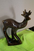 Ceramic glazed deer, art deco, real retro piece.