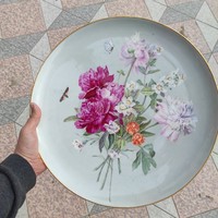 Sale with beautiful antique hand-painted porcelain wall plate 40 cm f&m, fischer & mieg pirkenhammer, 1852-