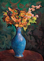 Körmendi Frim Ervin- Virágok kék vázában