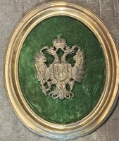 Austro-Hungarian coat of arms hat applied in a frame badge veteran