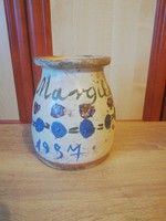 Inscription sour cream jar from 1937