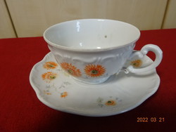 Zsolnay porcelain teacup + placemat, antique. He has! Jókai.