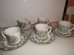 KÁVÉSKÉSZLET - 10 db - DITMAR URBACH - RÉGI -  5 CSÉSZE 2 dl - 5 TÁNYÉR 16 cm