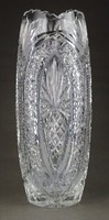 1H840 Hatalmas csiszolt ólomkristály váza virágváza 42 cm