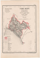 Fiume megye közigazgatási térkép 1880, Hátsek Ignácz, Magyarország, járás, Posner, Rautmann