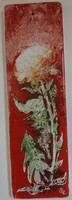 Elizabeth Balogh - fire enamel picture (48.5 cm x 14.5 cm) - carnation