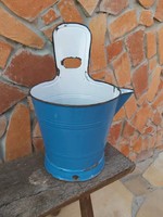 Kék zománcos zománcozott 5 literes Csepel rocska sajtár zsétár fejővödör paraszti  falusi dekoráció