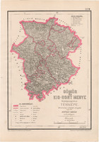 Gömör és Kis - Hont megye közigazgatási térkép 1880, Hátsek Ignácz, Magyarország, járás, Posner