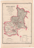 Bereg megye közigazgatási térkép 1880, Hátsek Ignácz, Magyarország, járás, Posner, Rautmann