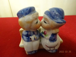 Kínai porcelán, kézzel festett figura, szerelmes pár. Vanneki! Jókai.