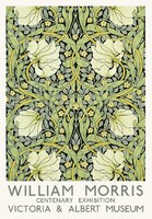 William Morris centenáriumi kiállítás reprint plakát viktoriánus tapéta textil minta pimpernel