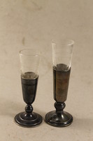 Antique silver - plated brandy glasses 885
