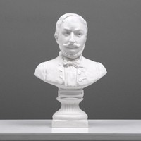 Bust of Louis Kossuth - white marble bust statue (30 cm)