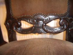 Elaborately carved oak dining chairs (2 pieces), style furniture, the 20.Sz. From the very beginning