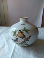 Herend bird rotschild patterned spherical vase