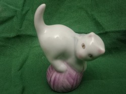 Mini antique Herend kitten - flawless showcase condition