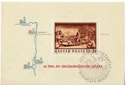 Magyarország félpostai bélyeg blokk 1965