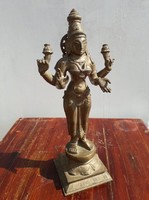33 cm, Lakshmi  bronz szobor.