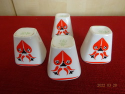 Hollóházi porcelán kupica, szív mintával. Vanneki! Jókai.