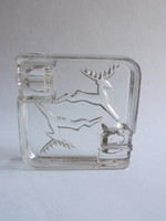 Patmore vásárló részére - Art deco szarvasos üveg hamutál