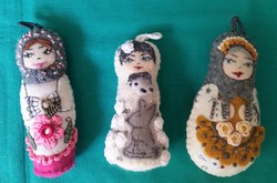 Textil húsvéti kézműves cuki matrjoska babák