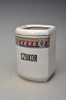 Old Czechoslovak art deco porcelain spice rack, sugar holder, marked. 16 Cm.