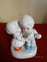 German porcelain figurine, hand painted kid couple. He has! Jókai.