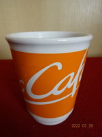 Mc Café pohár, mustársárga, átmérője 8 cm, magassága 9,5 cm. Vanneki! Jókai.