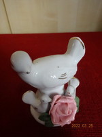 German porcelain figurine with hand painted pigeon rose. He has! Jókai.