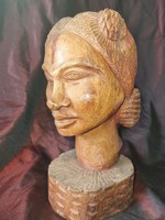 Afro noi portre autentik art csodálatos holgy kemenyfa 24×12.5cm