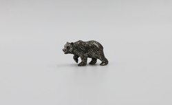 Barna medve, maci miniatűr 800-as ezüst