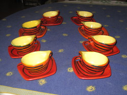 8 pcs specially shaped retro coffee cups with saucers