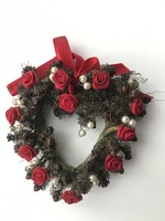Old rosy heart Christmas tree decoration