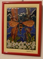 Pillangó - tűzzománc falikép